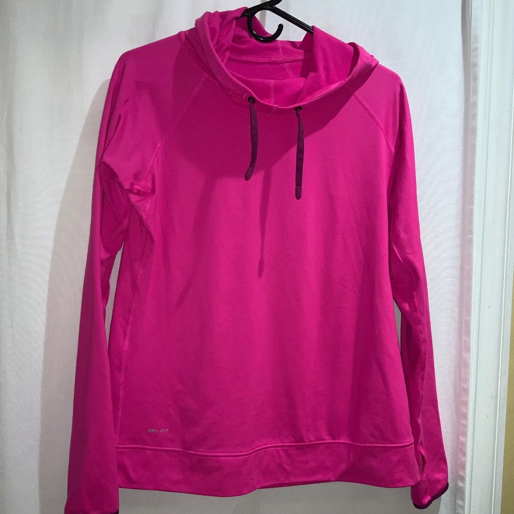 Nike Pro Dri-fit hoodie Sz L long sleeve pullover drawstring hood